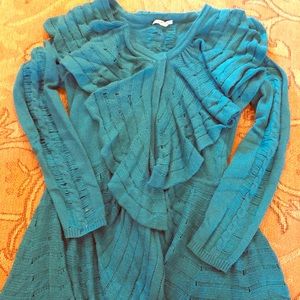 Blue cardigan sweater